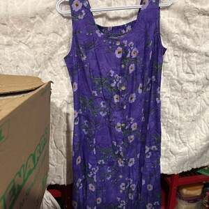 BFA Classics Vintage Purple Floral Sleeveless Rayon Tank Dress